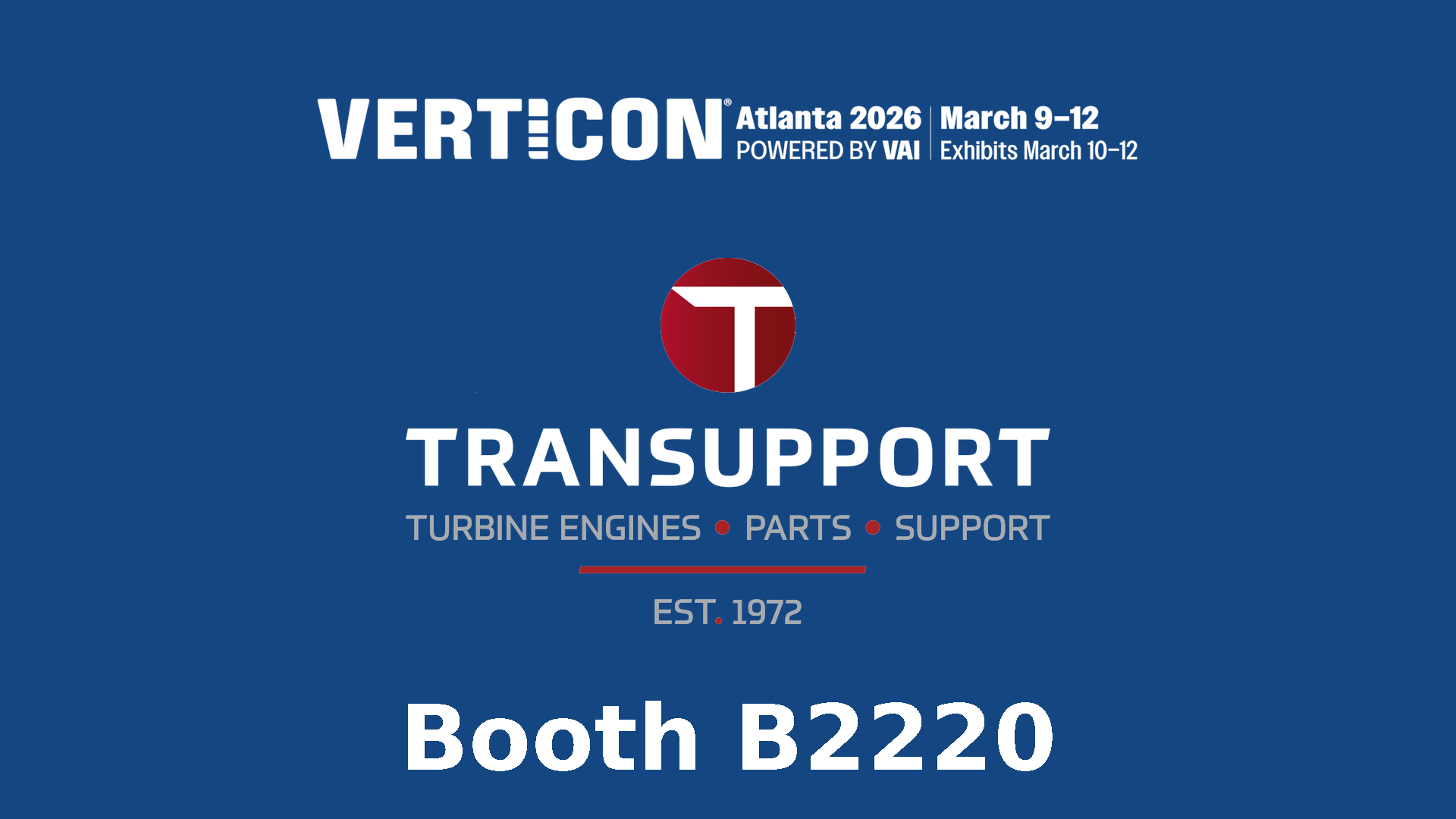 Alt text: Transupport exhibiting at VERTICON 2026 Atlanta booth B2220